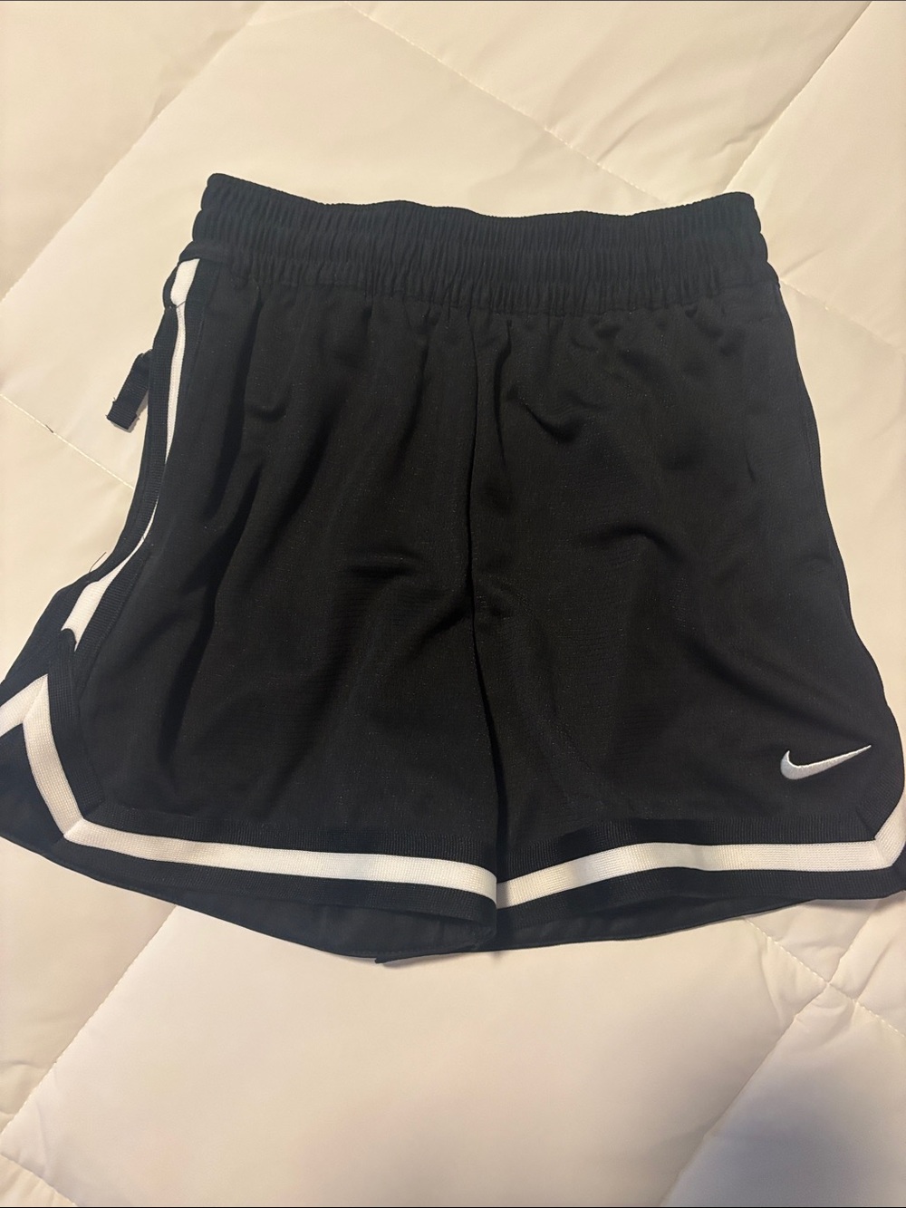 Nike Black Athletic Shorts with White Piping